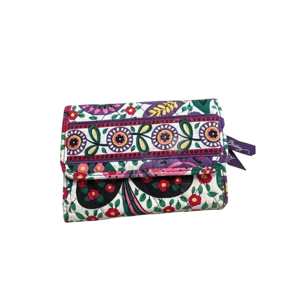 Vintage Spring 2011 Vera Bradley Euro Trifold Wallet Viva La Vera
